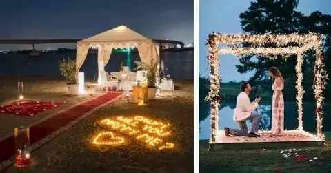 Celebrating a marriage proposal