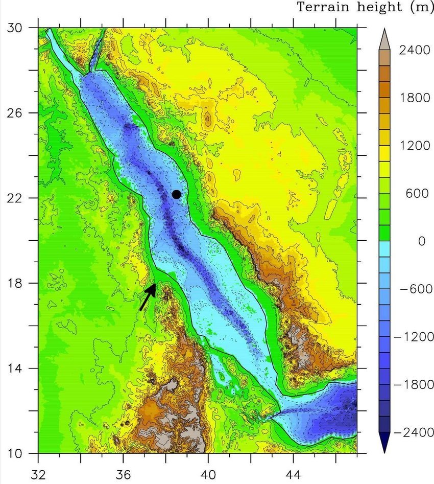 <p>What is the average temperature of the Red Sea?</p>